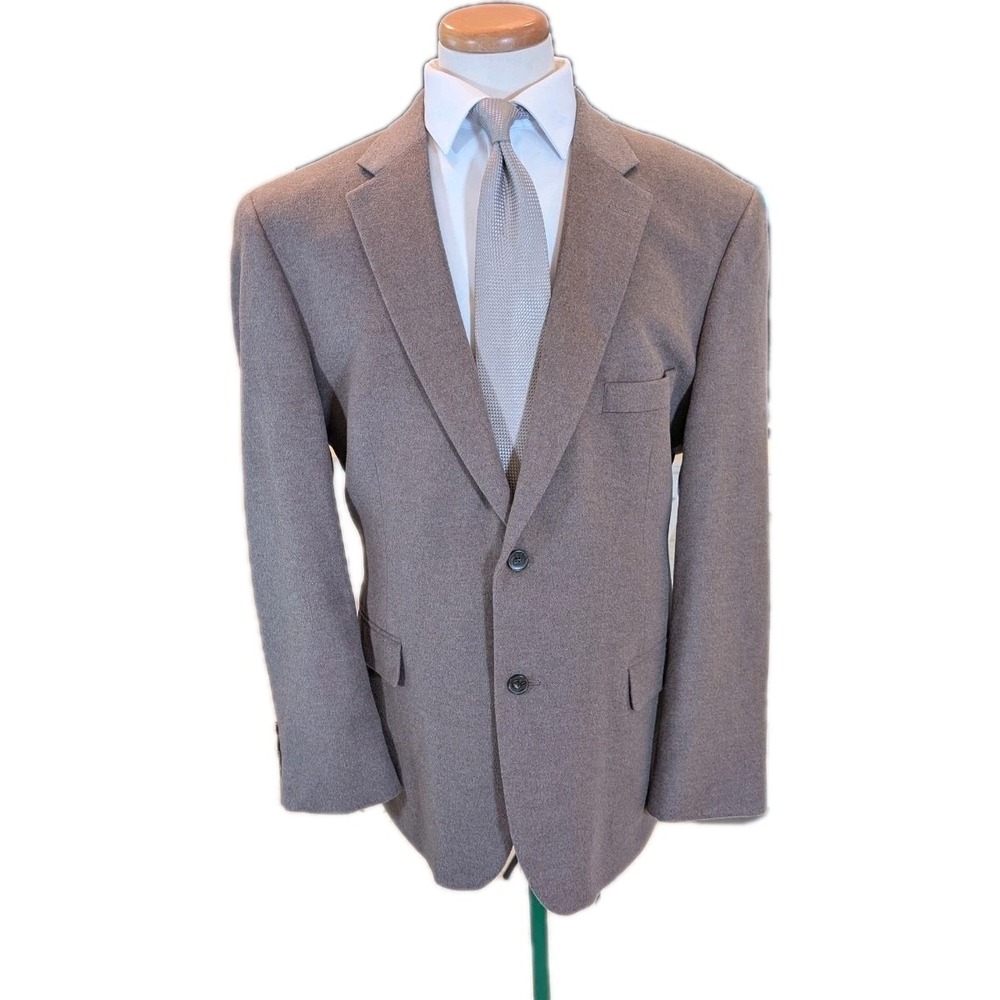 Jos A Bank Sport Coat Mens 48R Wool Silk Blazer Jacket Tobacco Brown Excellent
